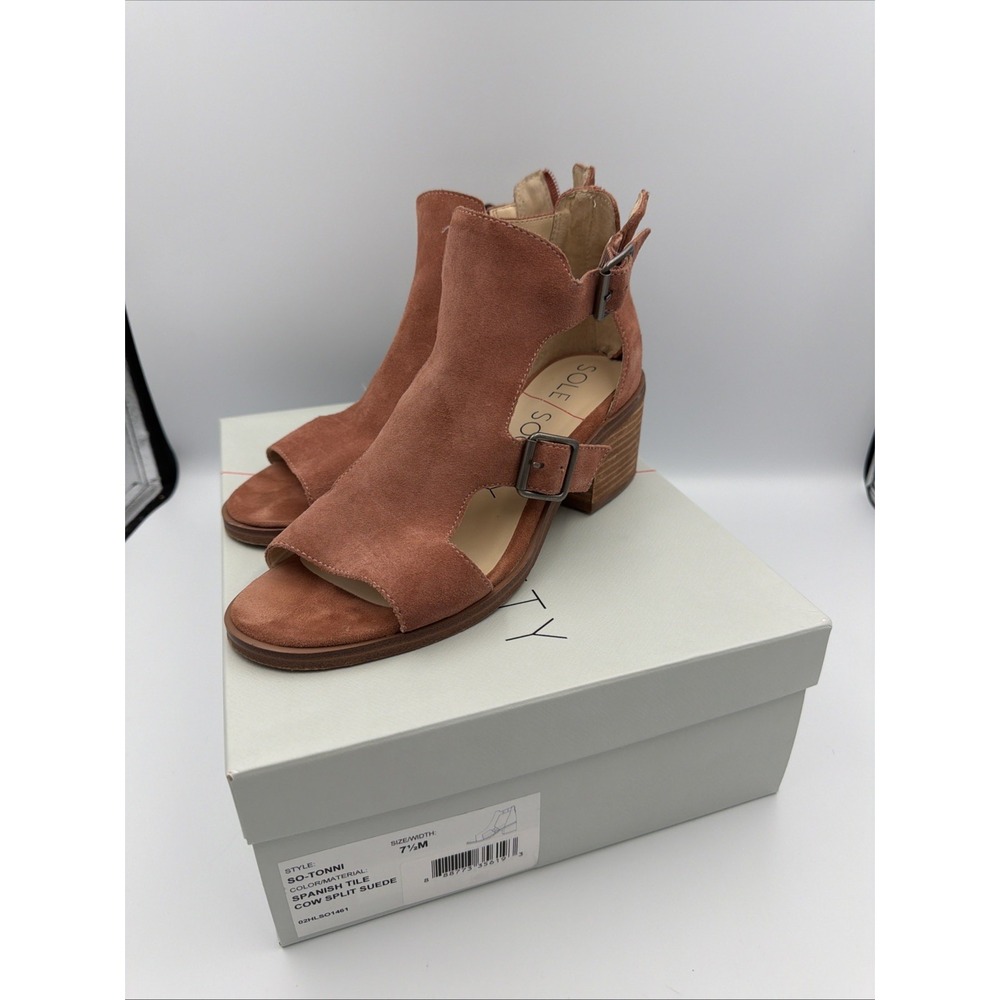 Sole Society So-Tonni Spanish Tile Cow Split Suede Women's Size 7.5 Bohemian